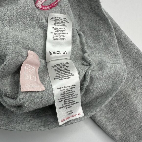 BedHead Pajamas Women's Gray Mon Amour Embroidered‎ Hearts Sweatshirt M/C43 - Picture 9 of 14